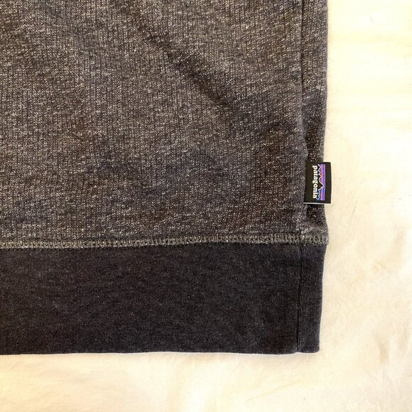 Patagonia Women's S DAILY Crew‎ Neck Slub Sweatshirt Chest Pocket Heather Grey - Picture 5 of 5